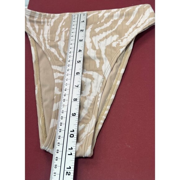 Wild Fable - Women's Ribbed High Waist High Leg Cheeky Bikini Bottom-Tan-XXS(00) - Picture 6 of 12